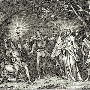 RARE 1809 incisioni del tradimento e del processo di Gesù – Set di 12 rare stampe bibliche dalla Passione del nostro Salvatore