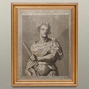 Julius Caesar Art Print – Vintage Roman Emperor Engraving Wall Decor for History Lovers