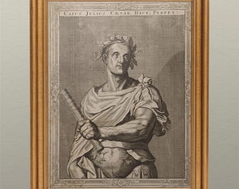 Julius Caesar Art Print – Vintage Roman Emperor Engraving Wall Decor for History Lovers