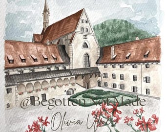Gaming Austria Watercolor Print