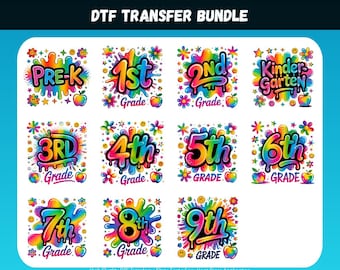 Back to School DTF Transfer Bundle | Grade Level Packs, Teacher Shirts (Ready to Press)