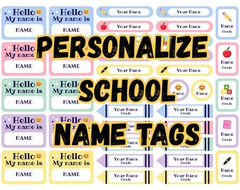 Personalized School Name Stickers, Custom Matte Labels For Daycare & Teachers  (40 Count)