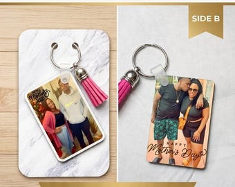 Custom Double Sided Photo Keychain – Personalized Photo, Gift
