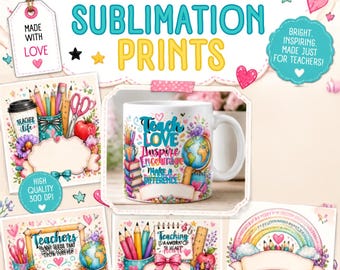 Personalized Teacher Sublimation Transfer, Custom Name Ready Press Print