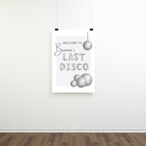 Last Disco Bachelorette Welcome Sign | Editable Canva Template