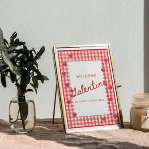 Galentine’s Day Welcome Sign Template – Editable in Canva