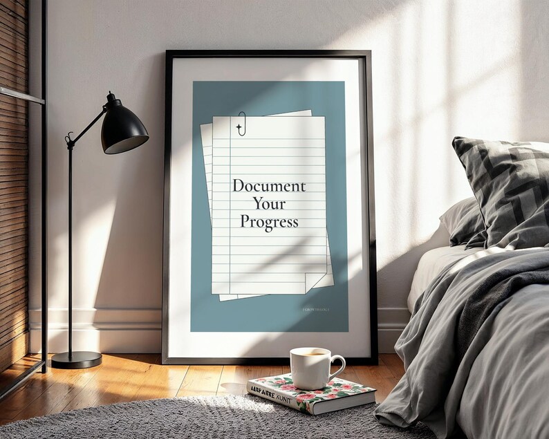Document Your Progress Print | Minimalist Study Motivation (digital ...