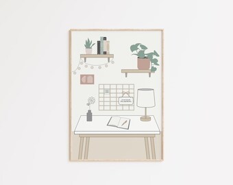 Wachstum Wandkunst | Soft Girl Schreibtisch Dekor (Digitaler Download)