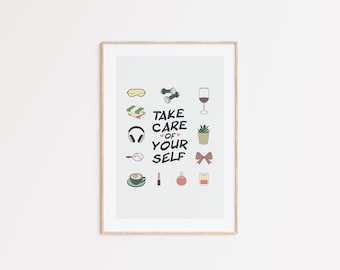 Self Care Wandkunst: Gemütliches Wellness Poster (Digitaler Download)