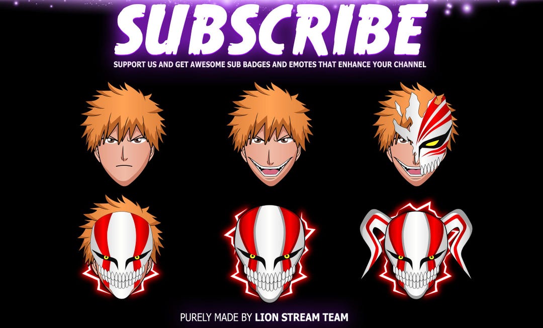 Ichigo Hollow Sub Badges, Twitch Sub Badges, Devil Badges, Twitch Sub ...