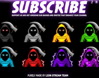 Grim Reaper Twitch Sub Badges: Streamer Kanal Grafiken