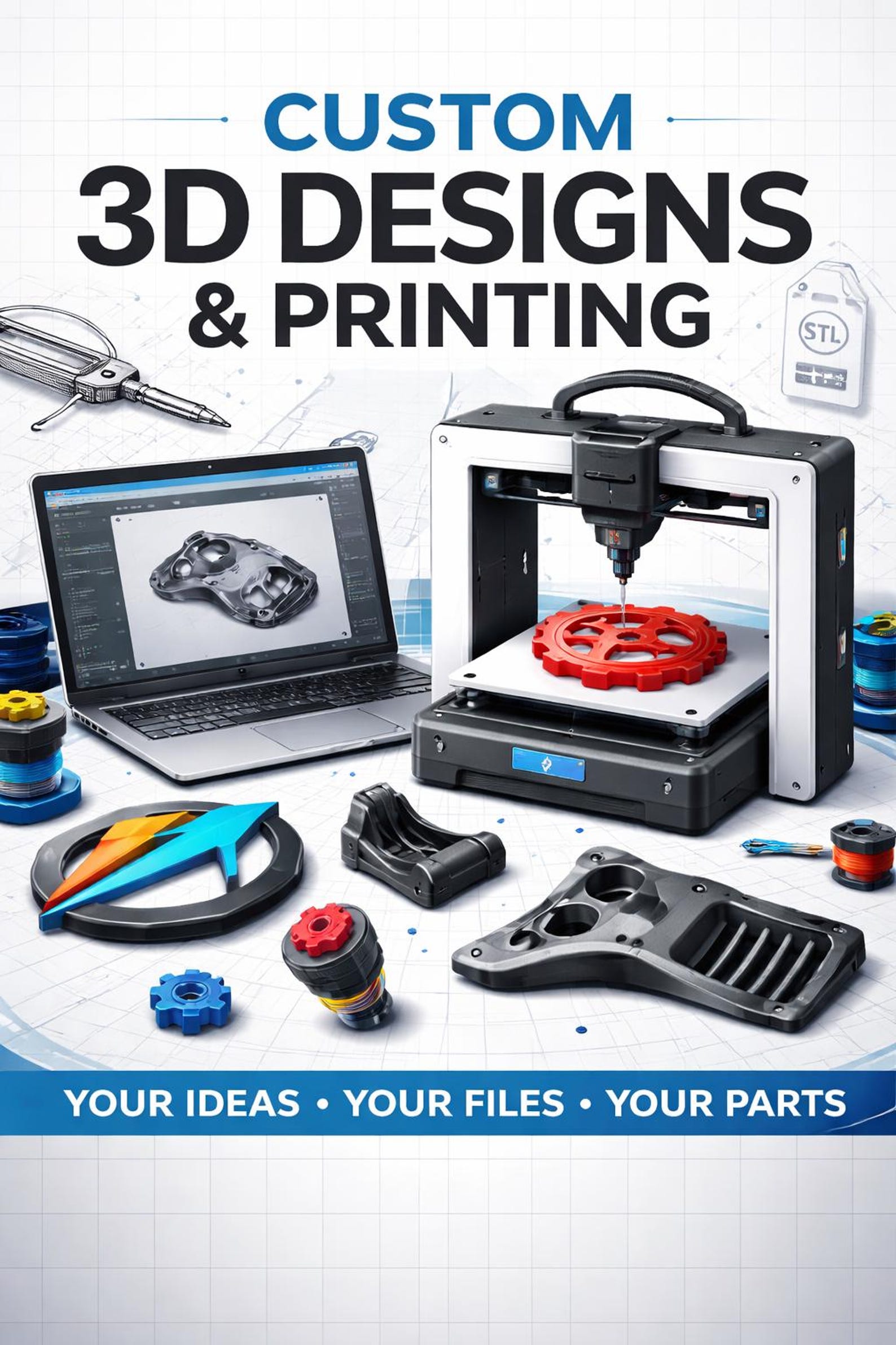 Custom 3D Prints Made to Order | Upload Your STL or Request a Custom ...