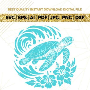 Floral Sea Turtle Svg, Beach Turtle Floral svg, Sea Animal Vector, Ocean Animal Clipart, Turtle Cut File,Ocean Animal Clipart, Digital