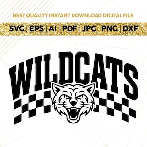 Wildcats SVG,Retro Wildcats Sublimation,Game Day Png, Wildcats Shirt,Checkered Wildcats SVG,Wildcats Shirt Design, Trendy Wildcats svg,