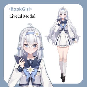 live2D Model BookGirl [Premade Vtuber Model/FULLY RIGGED/Ready to use/Vtube Studio]