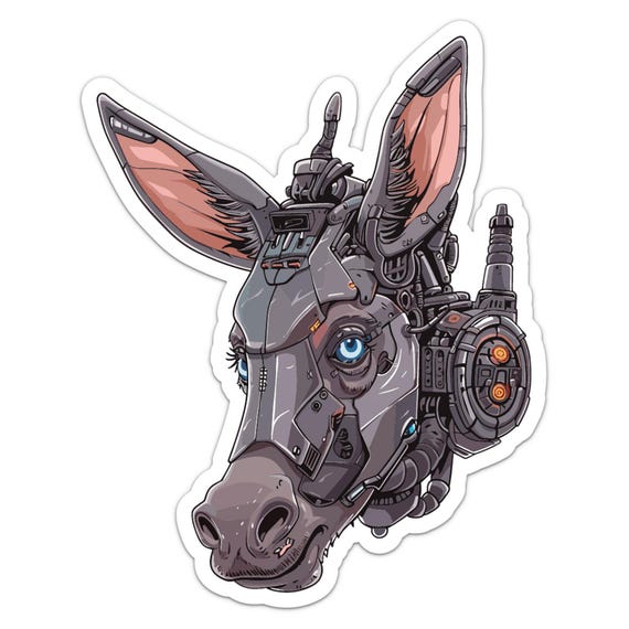 Biomechanical Donkey Animal Robot Sticker Car Bumper Decal - Etsy