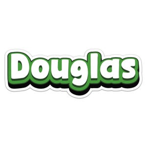 Douglas Name Sticker Car Bumper Decal