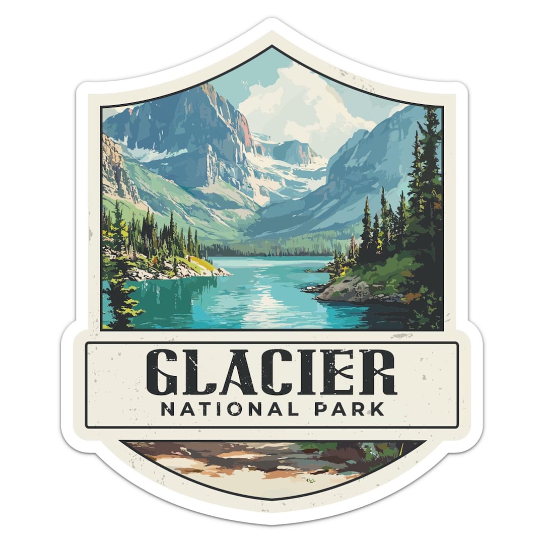 Vintage Glacier National Park Sticker Car Bumper Vinyl Decal - Etsy