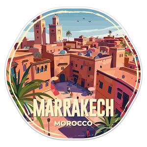 Adesivo per paraurti auto della città di Marrakech in Marocco