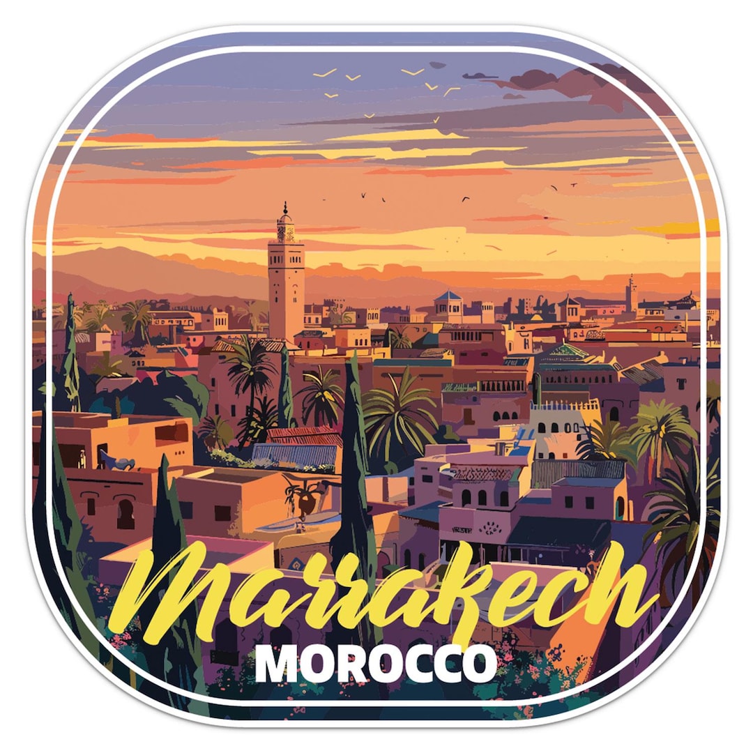 Marrakech Sticker Sunset Morocco Marrakech City Car Bumper Sticker - Etsy