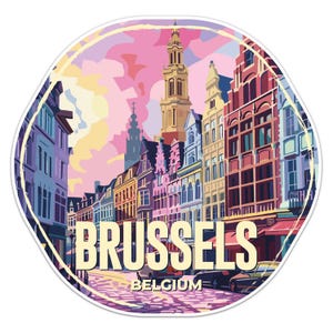 Belgium Brussels City Sticker Car Bumper Decal