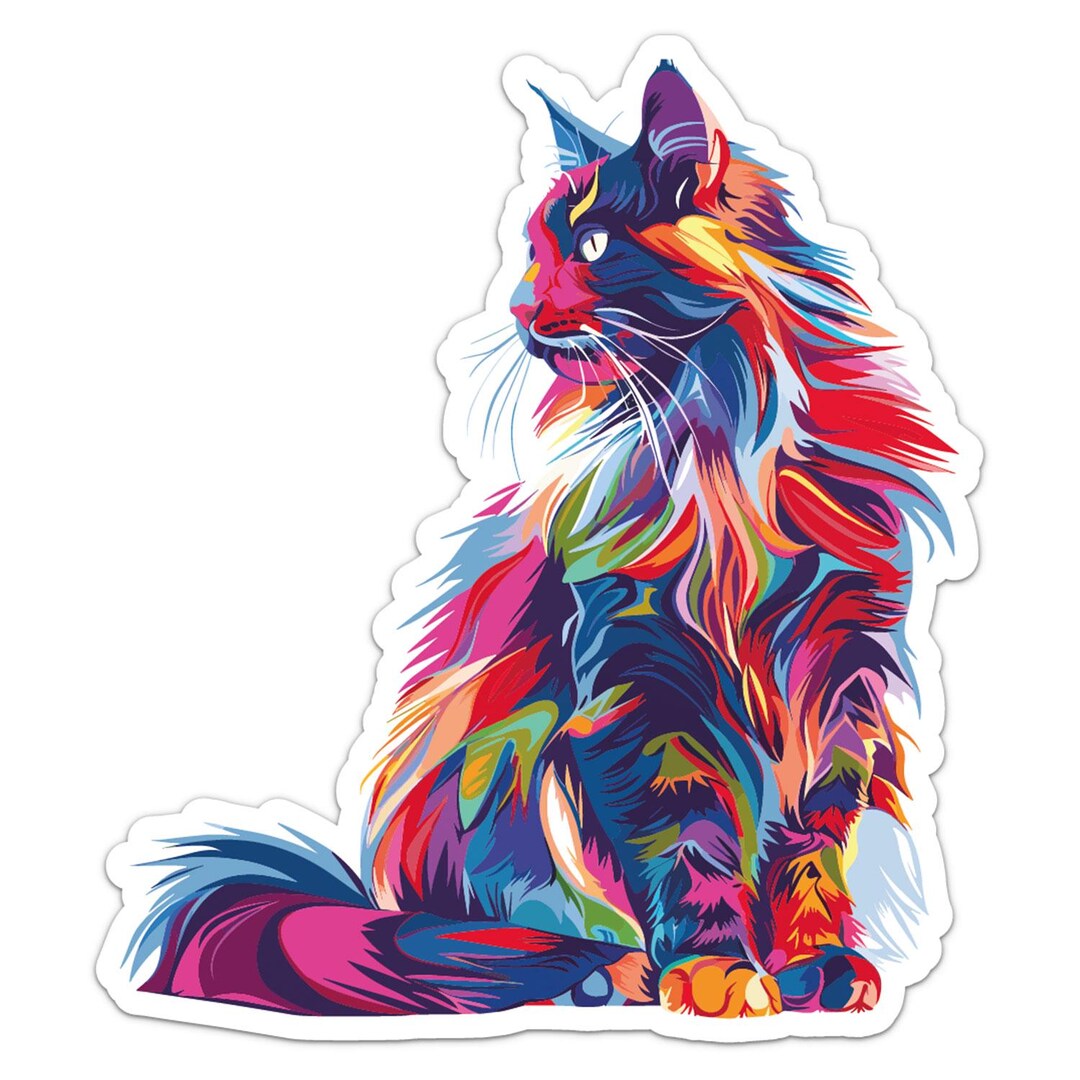 Maine Coon Cat Paw Shaped Car Magnet – 5.5" Vinyl, Indoor/Outdoor, Crazy Sticker Guy