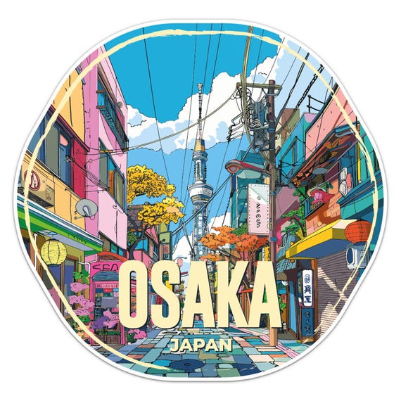 Japan Osaka City Sticker Car Bumper Decal - Etsy