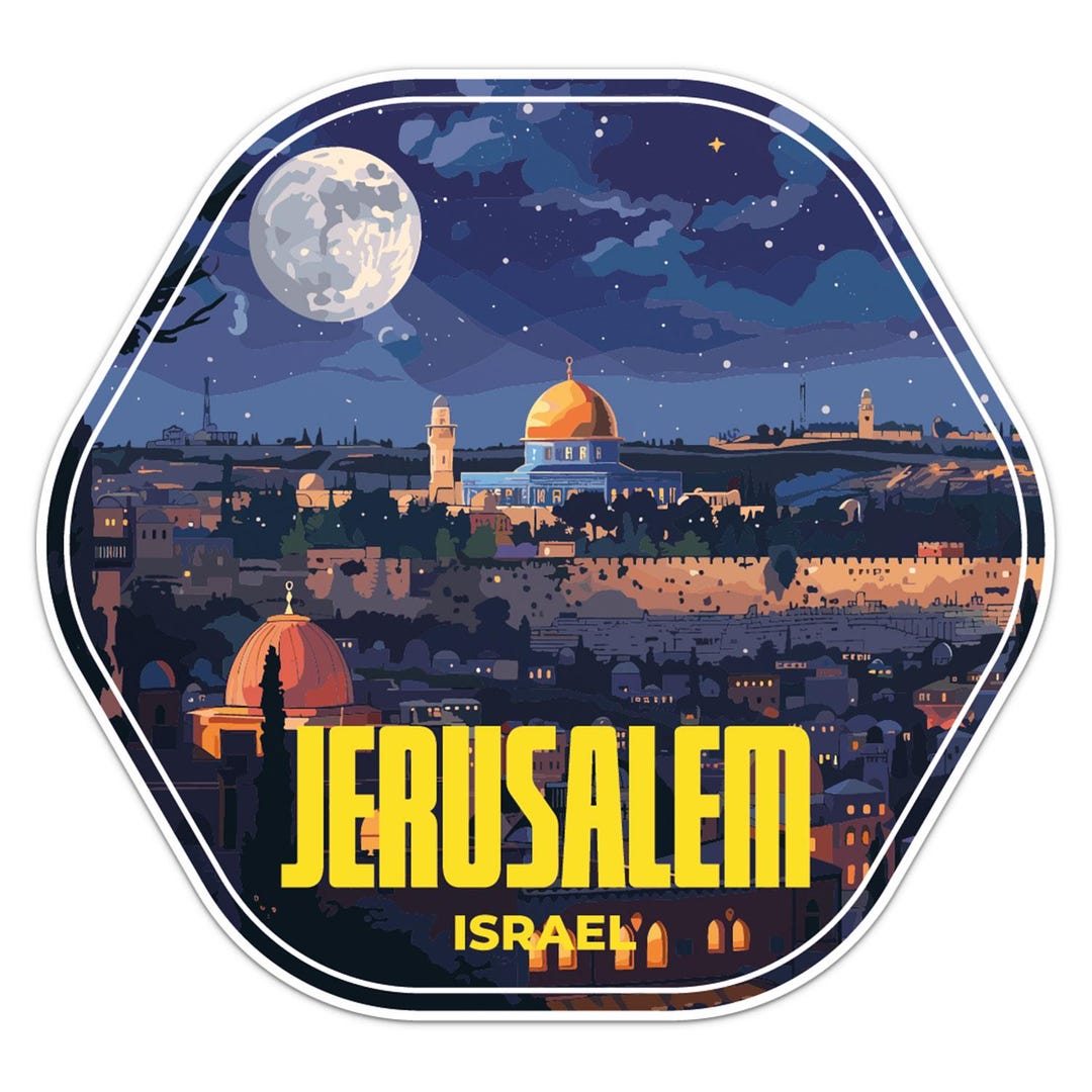 Israel Jerusalem Night City Sticker Car Bumper Vinyl Decal - Etsy