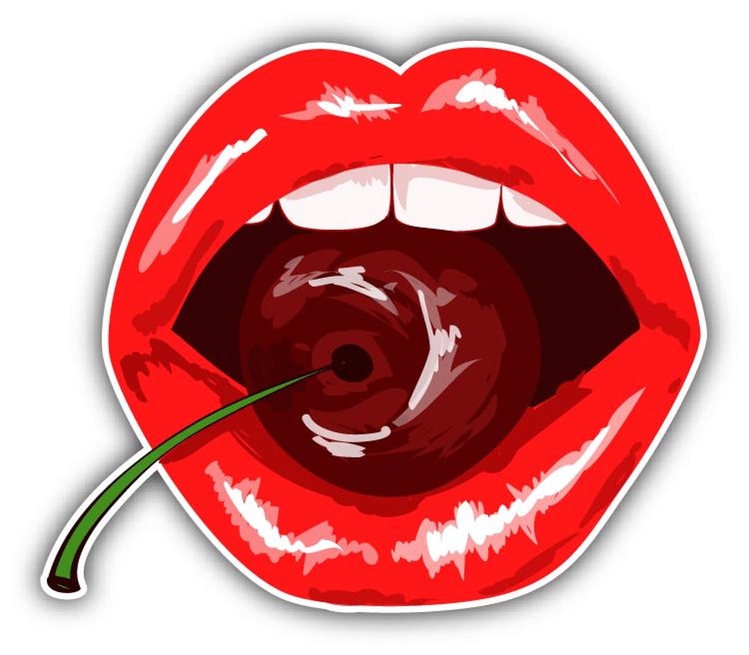 Woman Lips Ripe Cherry Sticker Car Bumper Vinyl Decal - Etsy