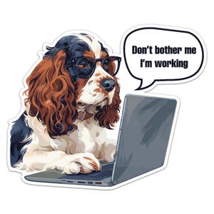 Funny Business English Springer Spaniel Dog Sticker Car Bumper Vinyl Decal