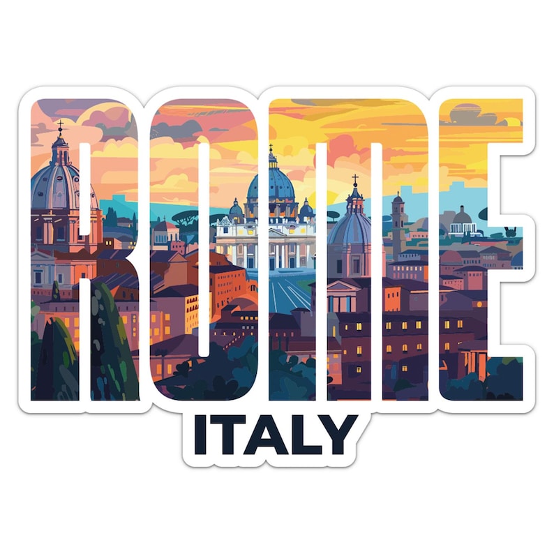 Italy Rome City Sticker Car Bumper Vinyl Decal - Etsy