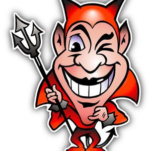 Devil Smile Funny Cartoon Red Sticker Car Bumper Decal