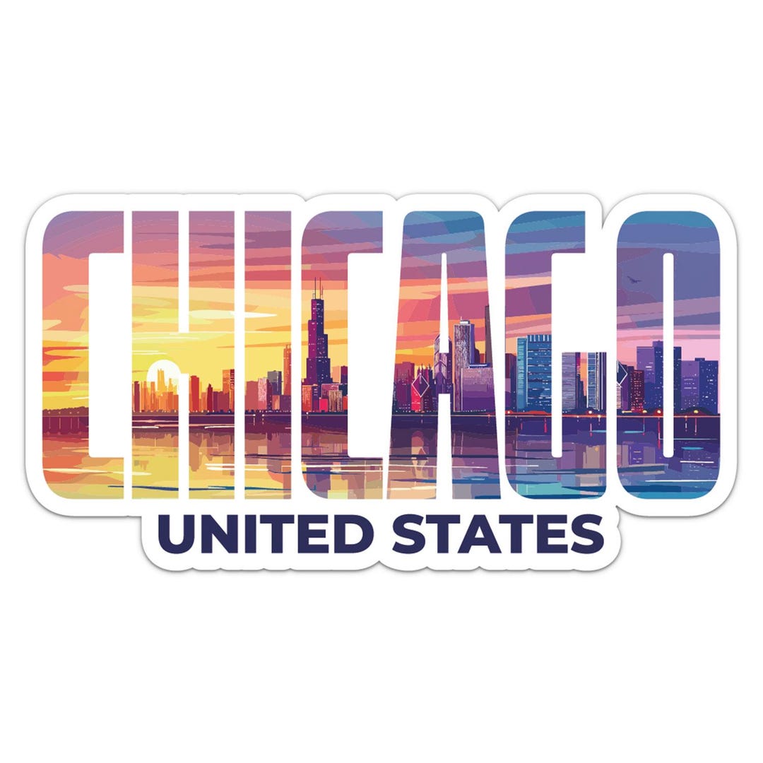 USA Chicago City Sticker Car Bumper Vinyl Decal - Etsy