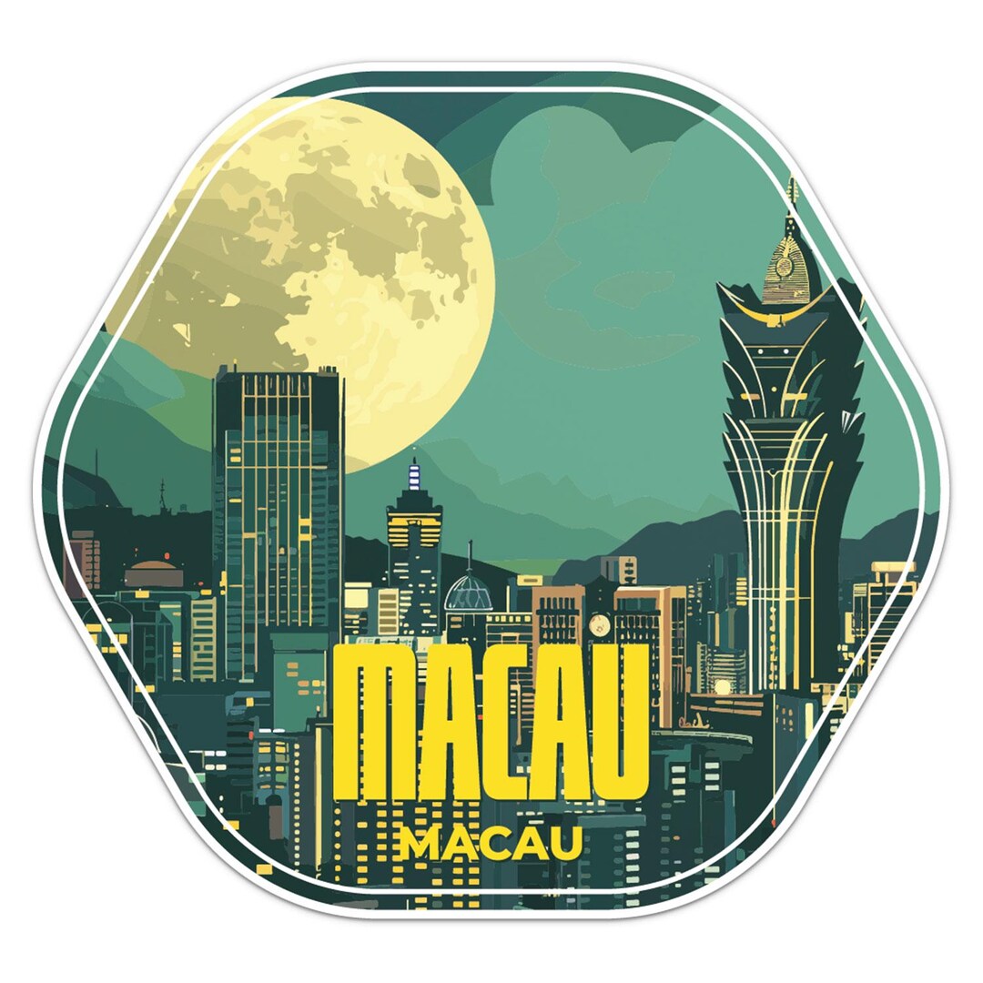 Macau Night City Sticker Car Bumper Vinyl Decal - Etsy
