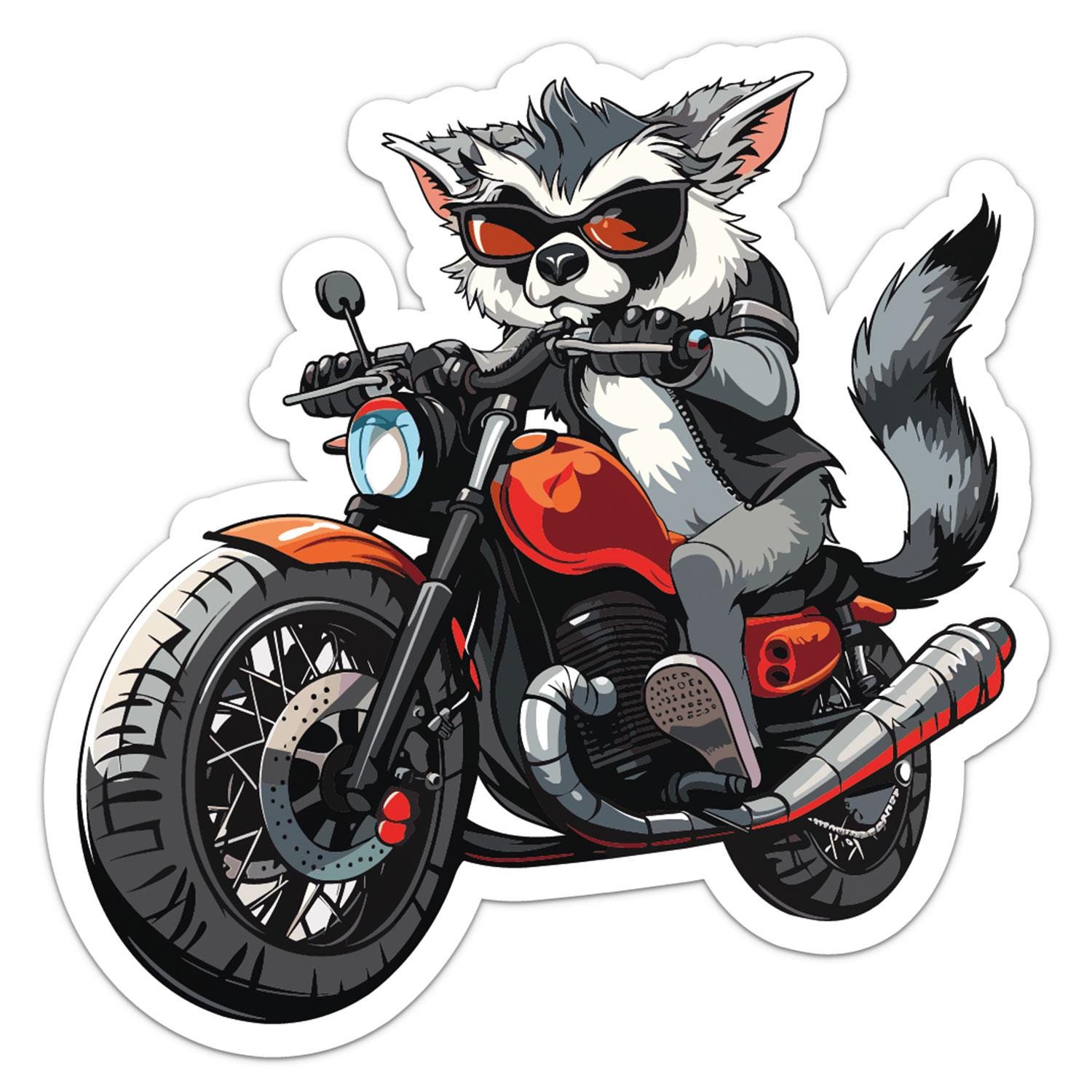 Biker Lemur Racing Animal Sticker Car Bumper Decal - Etsy