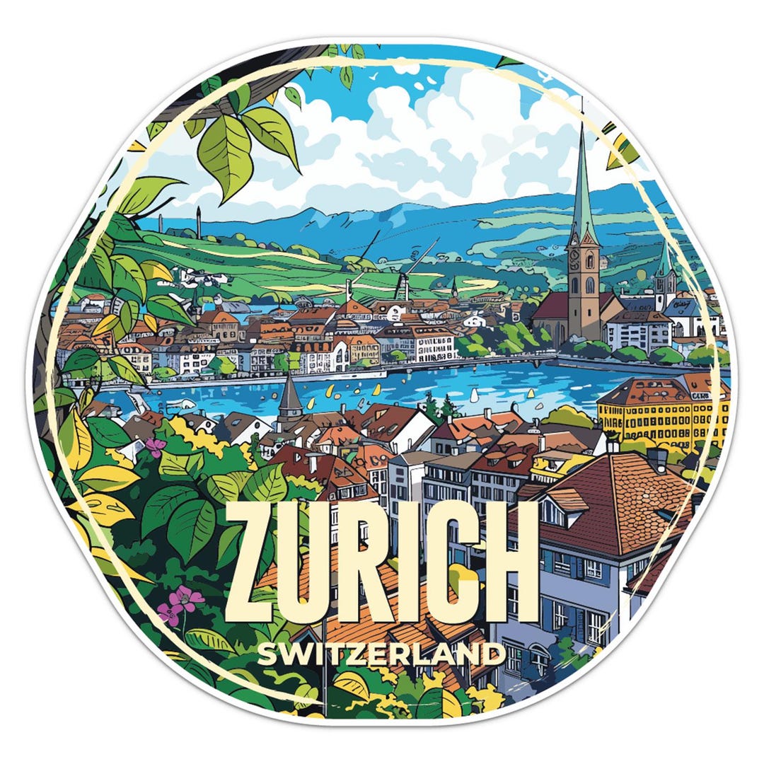 Switzerland Zurich City Sticker Car Bumper Decal - Etsy