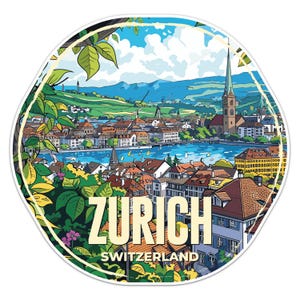 Switzerland Zurich City Sticker Car Bumper Decal