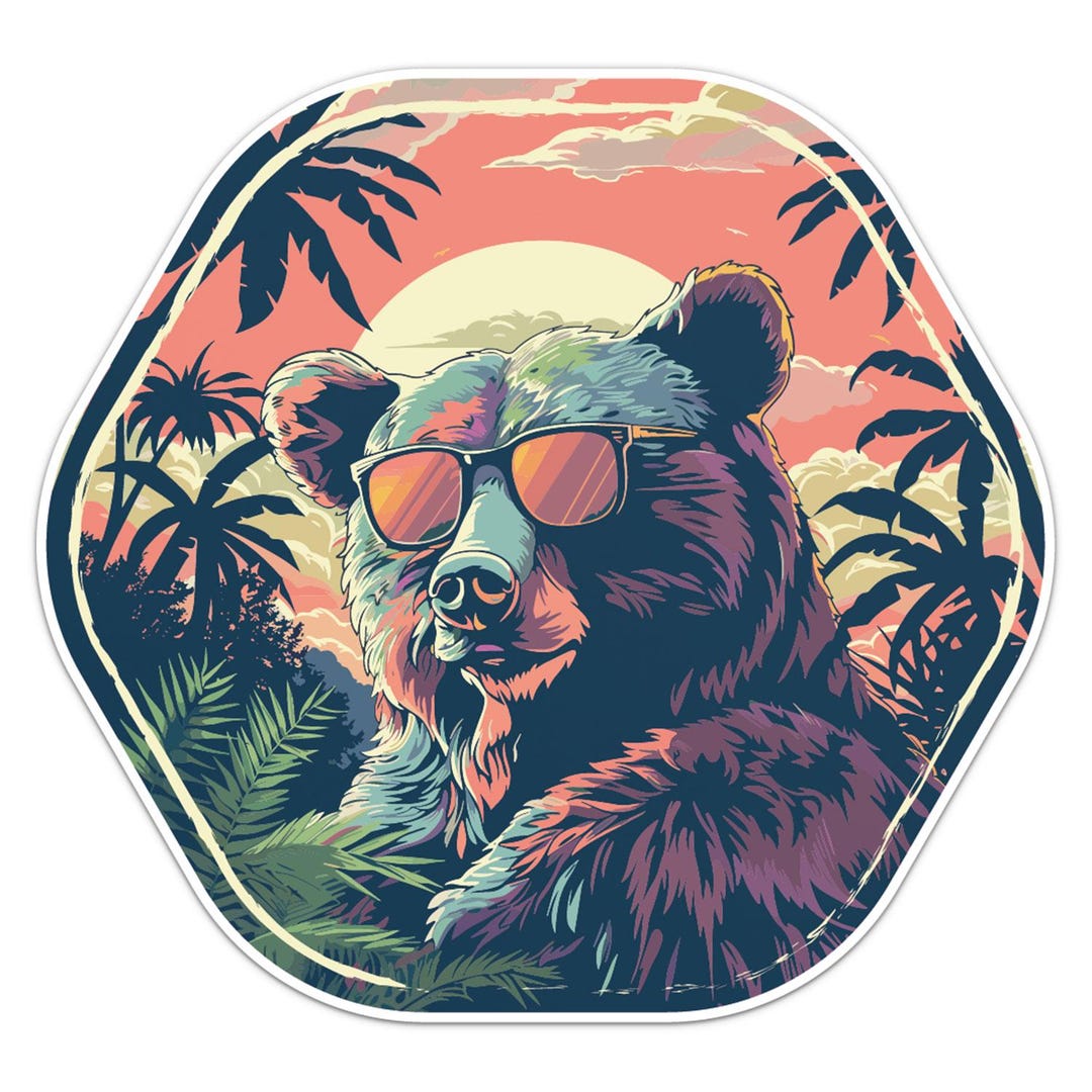 Cool Bear Wild Animal Funny Sticker Car Bumper Decal - Etsy