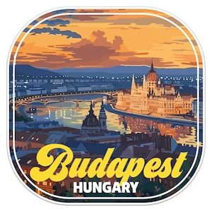 Naklejka na zderzak samochodu Sunset Hungary Budapest City