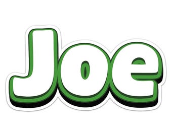 Joe Name Sticker Car Bumper Decal