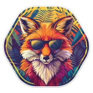 Cool Fox Wild Animal Rolig klistermärke Bilstötfångare Dekal