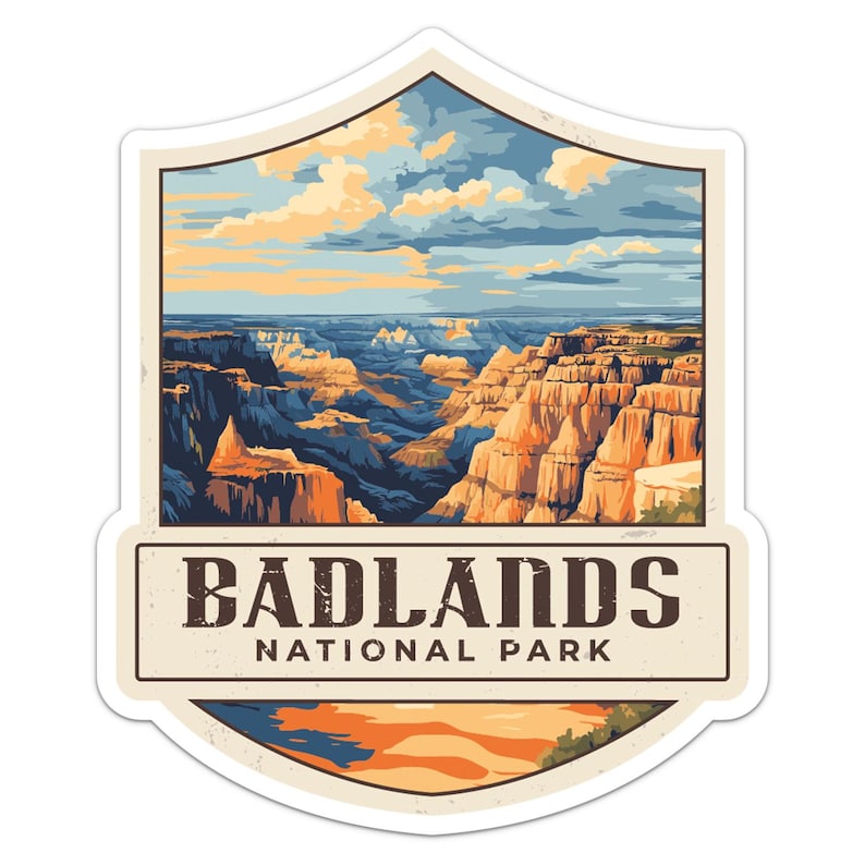 Vintage Badlands National Park Sticker Car Bumper Vinyl Decal - Etsy