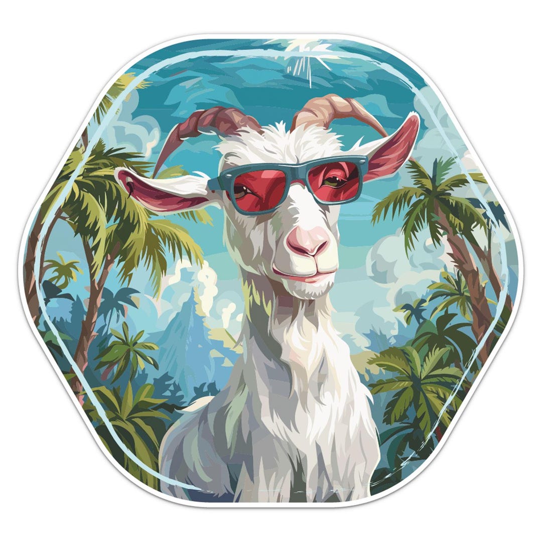 Cool Goat Wild Animal Funny Sticker Car Bumper Decal - Etsy