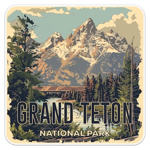 Vintage Grand Teton Nationalpark Auto Aufkleber
