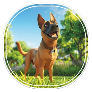 Cartoon Belgian Malinois Dog Sticker Car Bumper Decal