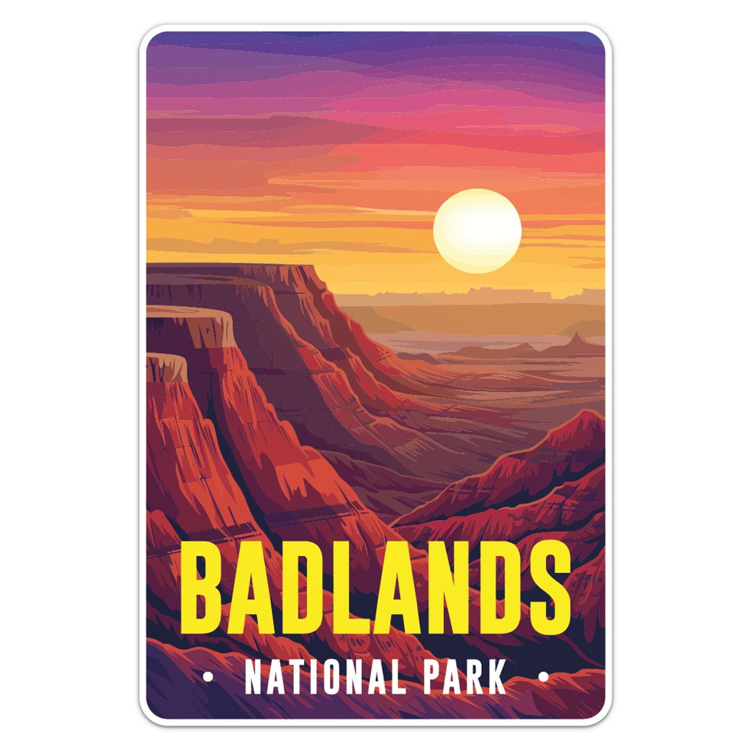 Sunset Badlands National Park Sticker Car Bumper Decal - Etsy