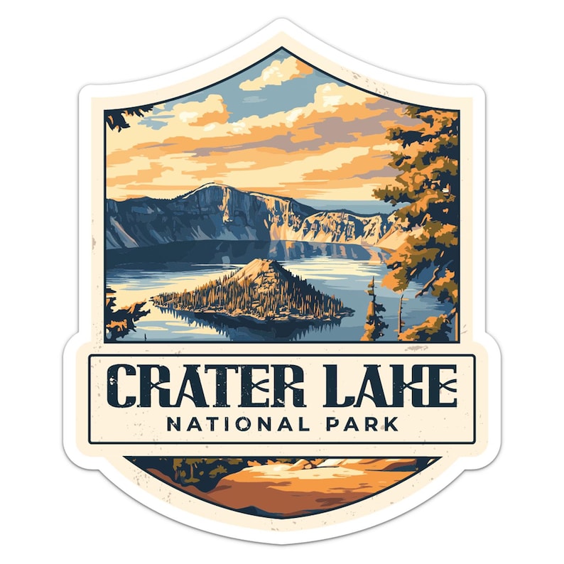 Vintage Crater Lake National Park Sticker Car Bumper Vinyl Decal - Etsy