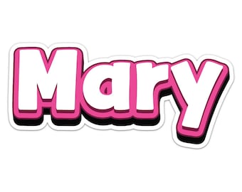 Andmary Letter mary logo toóp pink Mary Name Sticker Car Bumper Decal - Etsy