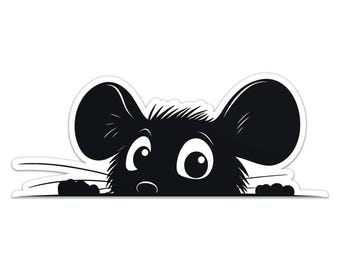 Peeking Sneaky Mouse Funny Sticker Car Bumper Vinyl Decal