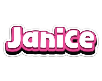 Janice Name Sticker Car Bumper Decal